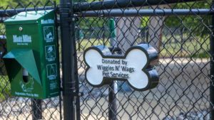 Sponsored Doylestown dog park, with doggie poop bag supplies